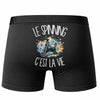 Boxer Homme Le spinning c'est la vie – Impression au dos – Noir