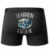 Boxer Homme La natation c'est la vie – Impression au dos – Noir