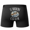 Boxer Homme Le biathlon c'est la vie – Impression au dos – Noir