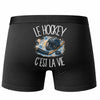 Boxer Homme Le hockey c'est la vie – Impression au dos – Noir