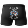 Boxer Homme Le curling c'est la vie – Impression au dos – Noir
