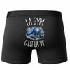 Boxer Homme La gym c'est la vie – Impression au dos – Noir