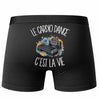Boxer Homme Le cardio dance c'est la vie – Impression au dos – Noir