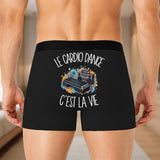Boxer Homme Le cardio dance c'est la vie – Impression au dos – Noir