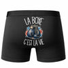 Boxer Homme La boxe c'est la vie – Impression au dos – Noir
