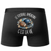 Boxer Homme Le football américain c'est la vie – Impression au dos – Noir