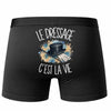 Boxer Homme Le dressage c'est la vie – Impression au dos – Noir