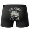 Boxer Homme Le saut d'obstacles c'est la vie – Impression au dos – Noir