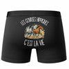 Boxer Homme Les courses hippiques c'est la vie – Impression au dos – Noir