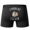Boxer Homme Le modern jazz c'est la vie – Impression au dos – Noir
