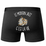 Boxer Homme Le modern jazz c'est la vie – Impression au dos – Noir