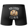Boxer Homme Mon cochon c'est ma vie – Impression au dos – Noir