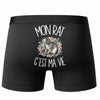 Boxer Homme Mon rat c'est ma vie – Impression au dos – Noir