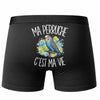 Boxer Homme Ma perruche c'est ma vie – Impression au dos – Noir