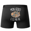 Boxer Homme Mon gecko c'est ma vie – Impression au dos – Noir