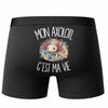 Boxer Homme Mon axolotl c'est ma vie – Impression au dos – Noir