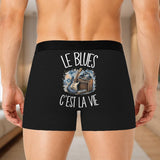 Boxer Homme Le blues c'est la vie – Impression au dos – Noir