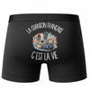 Boxer Homme La chanson française c'est la vie – Impression au dos – Noir
