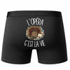 Boxer Homme L'opéra c'est la vie – Impression au dos – Noir