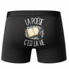Boxer Homme La poésie c'est la vie – Impression au dos – Noir
