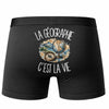 Boxer Homme La géographie c'est la vie – Impression au dos – Noir
