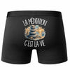 Boxer Homme La méditation c'est la vie – Impression au dos – Noir