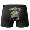Boxer Homme Le camping-car c'est la vie – Impression au dos – Noir