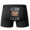 Boxer Homme Les sushis c'est la vie – Impression au dos – Noir