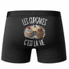 Boxer Homme Les cupcakes c'est la vie – Impression au dos – Noir