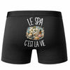 Boxer Homme Le spa c'est la vie – Impression au dos – Noir