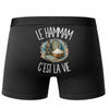 Boxer Homme Le hammam c'est la vie – Impression au dos – Noir