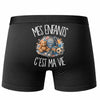 Boxer Homme Mes enfants c'est ma vie – Impression au dos – Noir