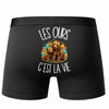 Boxer Homme Les ours c'est la vie – Impression au dos – Noir