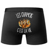 Boxer Homme Les chamois c'est la vie – Impression au dos – Noir