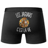 Boxer Homme Les jaguars c'est la vie – Impression au dos – Noir