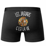 Boxer Homme Les jaguars c'est la vie – Impression au dos – Noir