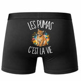 Boxer Homme Les pumas c'est la vie – Impression au dos – Noir