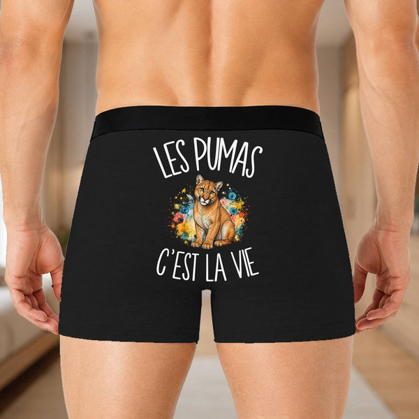 Boxer Homme Les pumas c'est la vie – Impression au dos – Noir