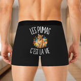 Boxer Homme Les pumas c'est la vie – Impression au dos – Noir