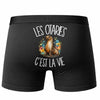 Boxer Homme Les otaries c'est la vie – Impression au dos – Noir