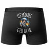 Boxer Homme Les méduses c'est la vie – Impression au dos – Noir
