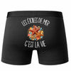 Boxer Homme Les étoiles de mer c'est la vie – Impression au dos – Noir
