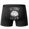 Boxer Homme Les cygnes c'est la vie – Impression au dos – Noir