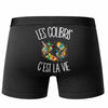 Boxer Homme Les colibris c'est la vie – Impression au dos – Noir