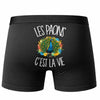 Boxer Homme Les paons c'est la vie – Impression au dos – Noir