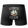 Boxer Homme Les mouettes c'est la vie – Impression au dos – Noir