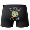 Boxer Homme Les libellules c'est la vie – Impression au dos – Noir
