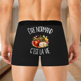 Boxer Homme Être normand c'est la vie – Impression au dos – Noir
