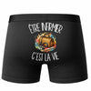 Boxer Homme Être infirmier c'est la vie – Impression au dos – Noir