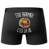 Boxer Homme Être infirmier c'est la vie – Impression au dos – Noir